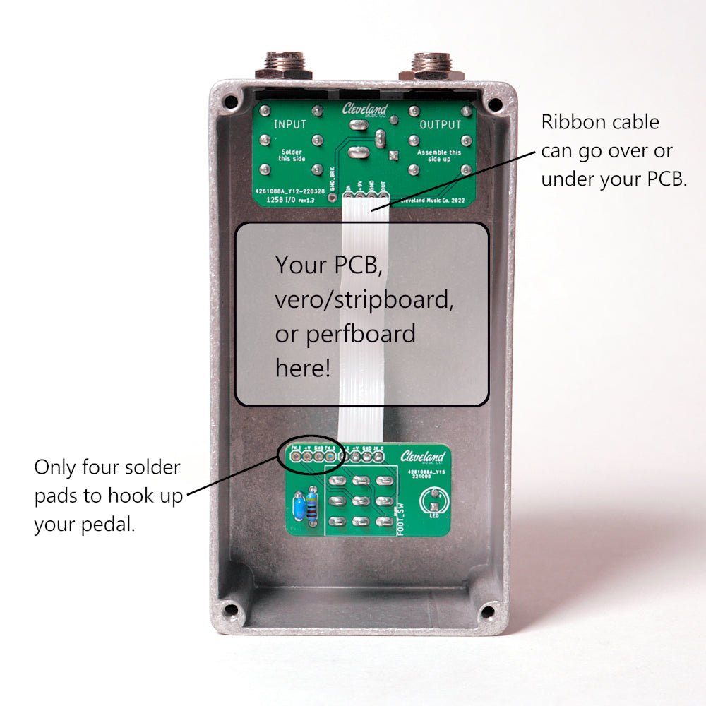 DIY Pedal Enclosure Kit - pre-drilled, top-mount jacks, all hardware included. Just add your PCB!
